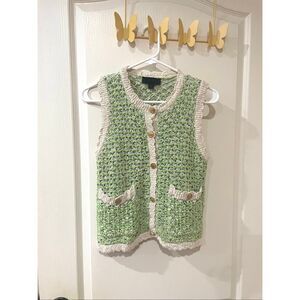 Zara open knit sleeveless vest size medium